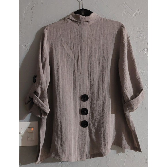 Mooonlight Tops Blouse Women L,Rayon And Nilon, Pocker, 3/4 Sleeve, 20 Inch Of - Picture 5 of 8